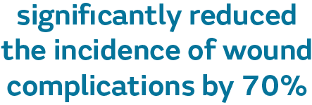 ICO sNPWT significantly reduced the incidence of wound complications by 70%